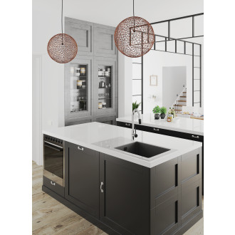 Zlewozmywak szklano-granitowy 1-komorowy z ociekaczem