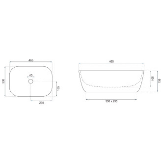 Rea Umyvadlo na desku Rea Belinda Warm REA-U4001