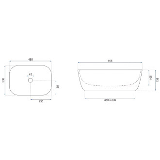 REA Belinda Sandy umyvadlo na desku REA-U4000