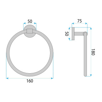 Rea Koupelnový věšák Ring 5710 Galo Brush Copper REA-88074
