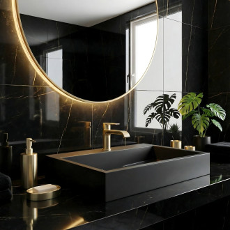 REA Konglomerátové umyvadlo Goya 70 Black REA-U8802