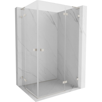 Sprchový kout Mexen Lunar L Duo s pravým pantem 115 x 70 cm, průhledný, kartáčovaný nikl - 834L-115P-070L-97-00