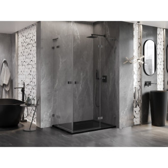 Mexen Lunar L Duo kabina prysznicowa uchylna prawa 110 x 90 cm, transparent, gun metal - 834L-110P-090L-95-00