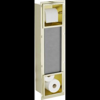 Držák toaletního papíru Mexen X-Wall-BP se zásobníkem, kartáčované zlato - 1954