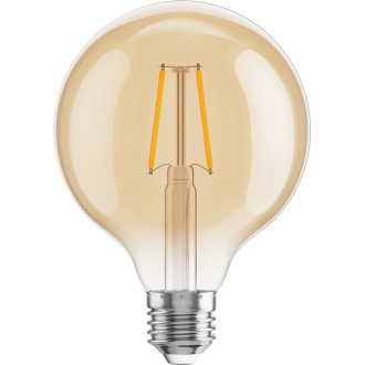 LED žárovka Mexen Vintis E27, G95, 2W, teplá - 2200K, 180 lm, jantarová - L157-E27-0222-50