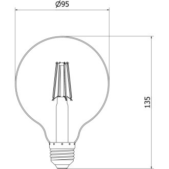 Mexen Vintis żarówka filament LED E27, G95, 4W, Ciepła - 2700K, 400 lm, amber - L157-E27-0427-50