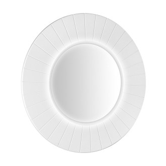 LUMIRO STRIP kulaté zrcadlo s LED osvětlením v rámu ø 75cm, bílá mat