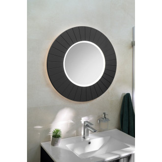 LUMIRO STRIP kulaté zrcadlo s LED osvětlením v rámu ø 75cm, carina