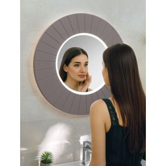 LUMIRO STRIP kulaté zrcadlo s LED osvětlením v rámu ø 75cm, agila