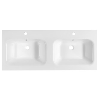 ARECA dvojumyvadlo, litý mramor, 121x51,5cm, bílá