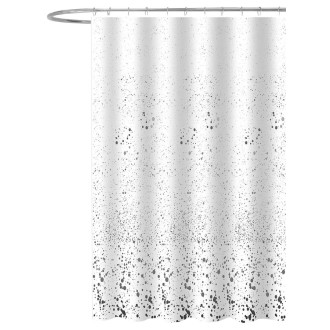 Sprchový závěs 180x180cm, polyester, bílá, kaňky