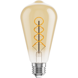 Mexen Vintis żarówka filament spirala LED E27, ST64, 6W, Ciepła - 2700K, 530 lm, amber - L162-E27-0627-50