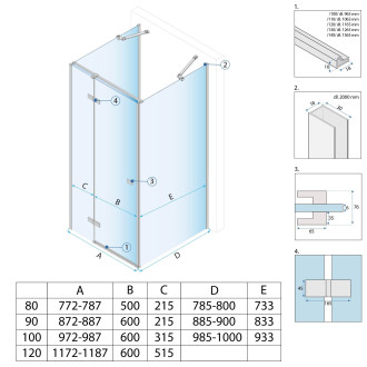 REA Sprchový kout Atlas 120x90 Chrome KPL-K4868