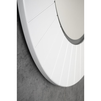 LUMIRO STRIP kulaté zrcadlo s LED osvětlením v rámu ø 90cm, bílá mat