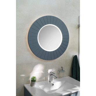 LUMIRO STRIP kulaté zrcadlo s LED osvětlením v rámu ø 90cm, siena