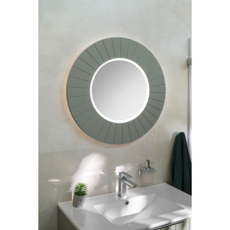 LUMIRO STRIP kulaté zrcadlo s LED osvětlením v rámu ø 90cm, verde