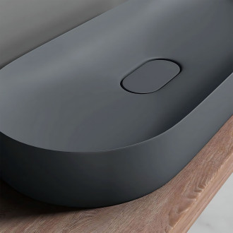 REA Iris umyvadlo na desku - konglomerát, 71cm, šedá matná  REA-U4306