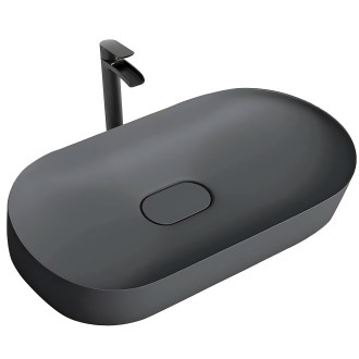 REA Iris umyvadlo na desku - konglomerát, 71cm, šedá matná  REA-U4306