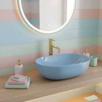 Rea Umyvadlo na desku REA LISA L.BLUE SHINY REA-U6620