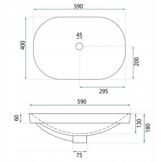Umyvadlo na desku BASARO TERRA