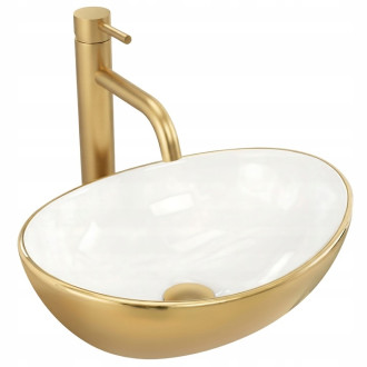 REA Umyvadlo na desku Basaro Sofia - Bílozlaté BAS-U1007