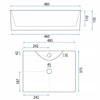 Umyvadlo na desku Basaro Ceres