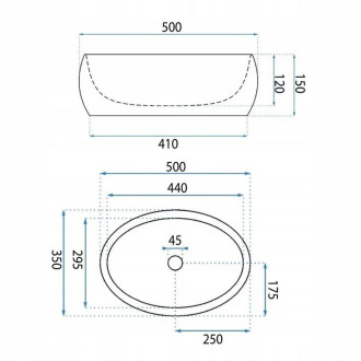Umyvadlo na desku Basaro Aurora