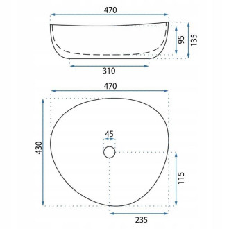 Umyvadlo na desku Basaro Wiktoria