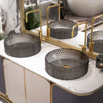 Rea Umyvadlo na desku Rea Cristal Grey 39 nikiel brush ring REA-U8880