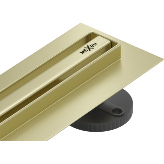 Mexen Flat 360° Slim lineární otočný odtok 60 cm, kartáčované zlato - 1A41060