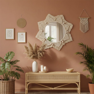 Nástěnné zrcadlo BOHO 53cm HOM-03004