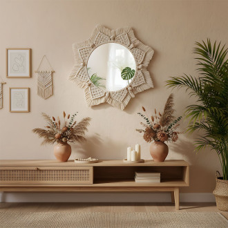 Nástěnné zrcadlo BOHO 53cm HOM-03004