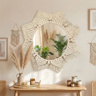 Nástěnné zrcadlo BOHO 53cm HOM-03004