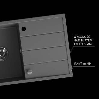 Wolin - granite sink - 1 bowl with a drainer