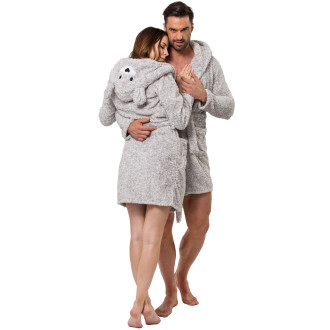 Dámský župan šedý méďa L