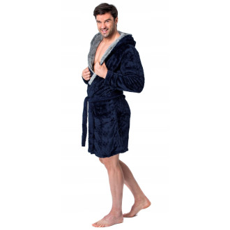 Pánský župan Comfort šedo-modrá L