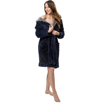 Dámský župan Jordan modro-šedý L