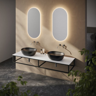 SKA konzole pod umyvadlo/desku 140x22x51cm, černá mat