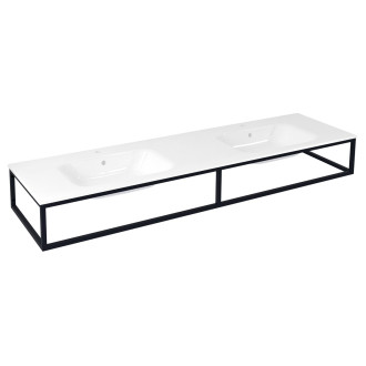 SKA konzole pod umyvadlo/desku 180x22x51cm, černá mat