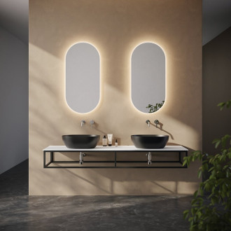 SKA konzole pod umyvadlo/desku 180x22x51cm, černá mat