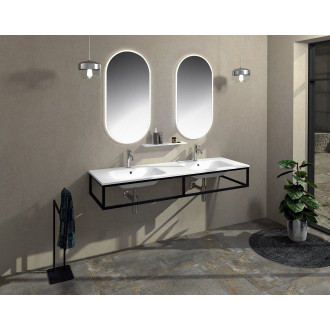 SKA konzole pod umyvadlo/desku 180x22x51cm, černá mat