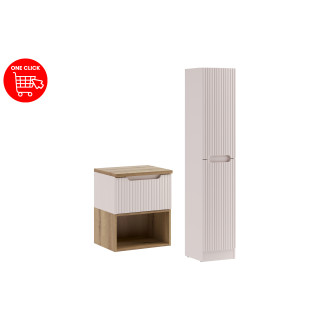 Comad SET-NOC B OAK 50CM 1S LR HCLB Koupelnová sestava 50 cm s deskou a vysokou skříňkou
