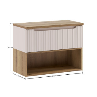 Comad SET-NOC B OAK 80CM 1S LR Koupelnová sestava 80 cm s deskou