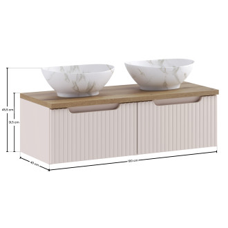 Zestaw meblowy 100cm z blatem i umywalką nablatową Pati