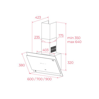 TEKA Komínový odsavač par 60 cm z edice Van Gogh DVT 68660 TOS VG
