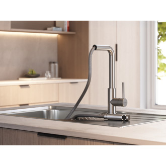 TEKA Kuchyňská baterie s vysokým ramínkem a výsuvnou koncovkou UNI 9331 IX