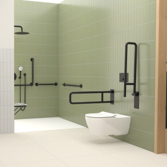 Sklopné černé podpěrné madlo 800 mm