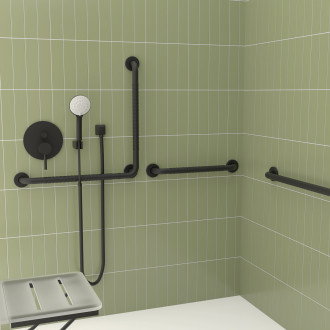 Černé pevné podpěrné madlo 800 mm