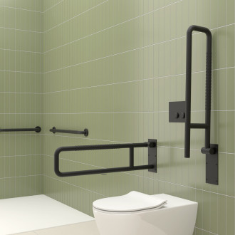 Černé nerezové madlo lomené 600 mm