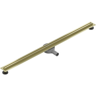 Mexen Flat 360° Slim odpływ liniowy obrotowy 150 cm, złoty szczotkowany - 1A41150